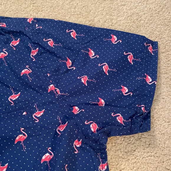The CUTEST🦩🦩🦩 Flamingo Button-down Shirt L Geometrix Slim Fit Drill - Picture 8 of 10